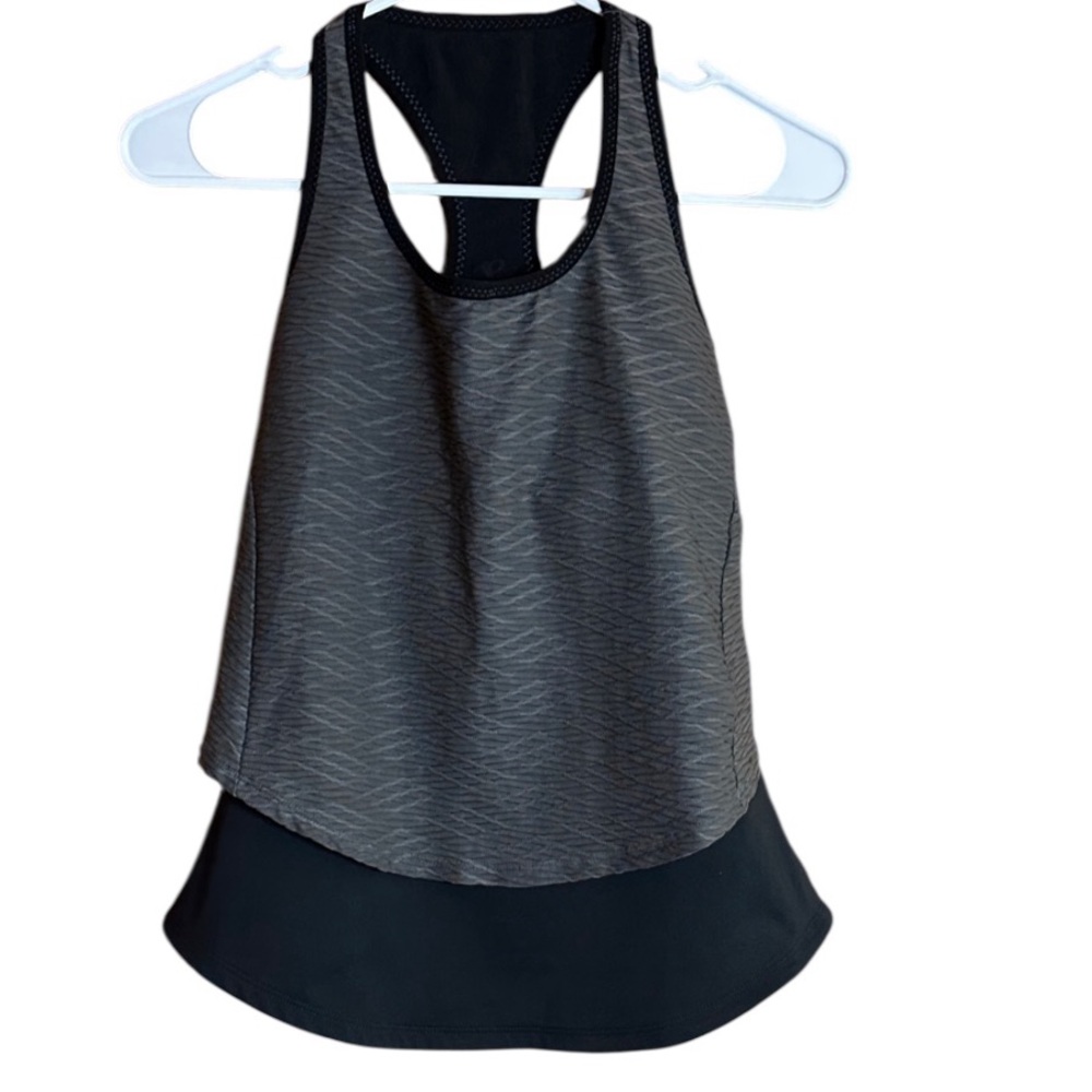 Pearl Izumi Black and Gray Cycling Racer Back Tank Top